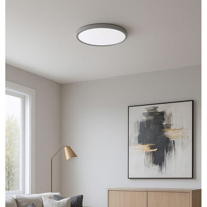 AFX Lighting Edge Round 16" LED 1Lt Flush/25W, Nickel/White