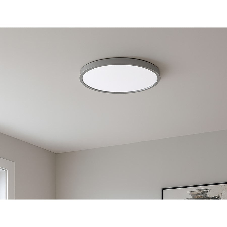 AFX Lighting Edge Round 16" LED 1Lt Flush/25W, Nickel/White