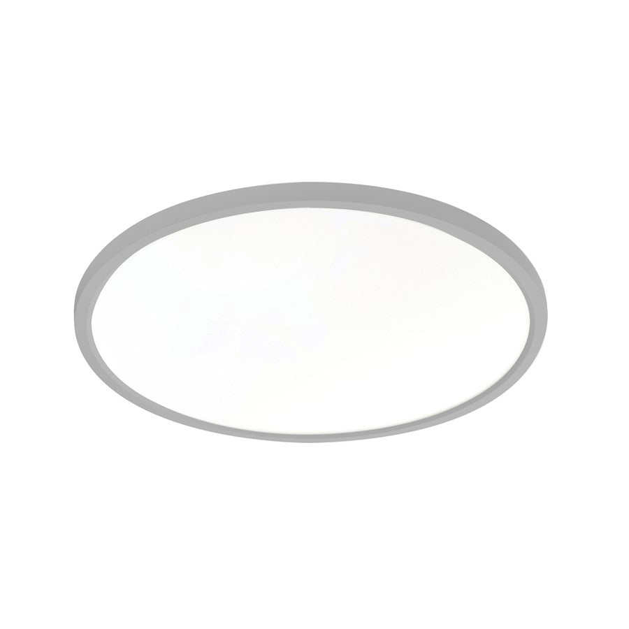 AFX Lighting Edge Round 1Lt Flush Mount, Satin Nickel/White - EGRF2030LAJUDSN