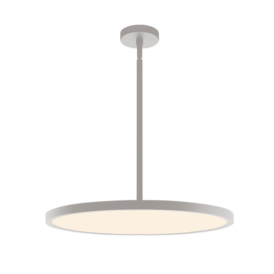 AFX Lighting Edge Round 1 Light 20" Pendant, Satin Nickel/White - EGRP20LAJUDSN