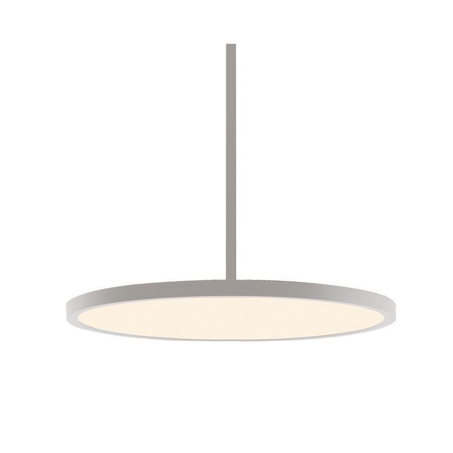 AFX Lighting Edge Round 1 Light 20" Pendant, Satin Nickel/White