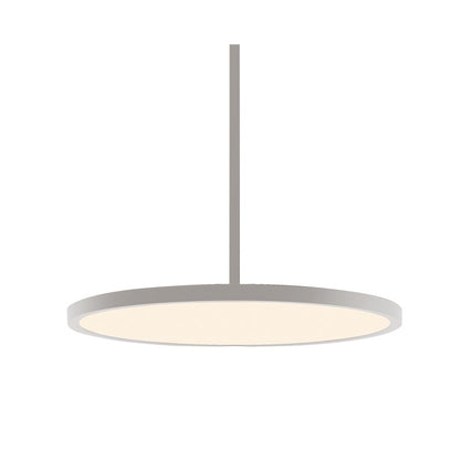 AFX Lighting Edge Round 1 Light 20" Pendant, Satin Nickel/White