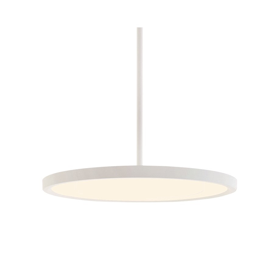 AFX Lighting Edge Round 1 Light Pendant, White/White