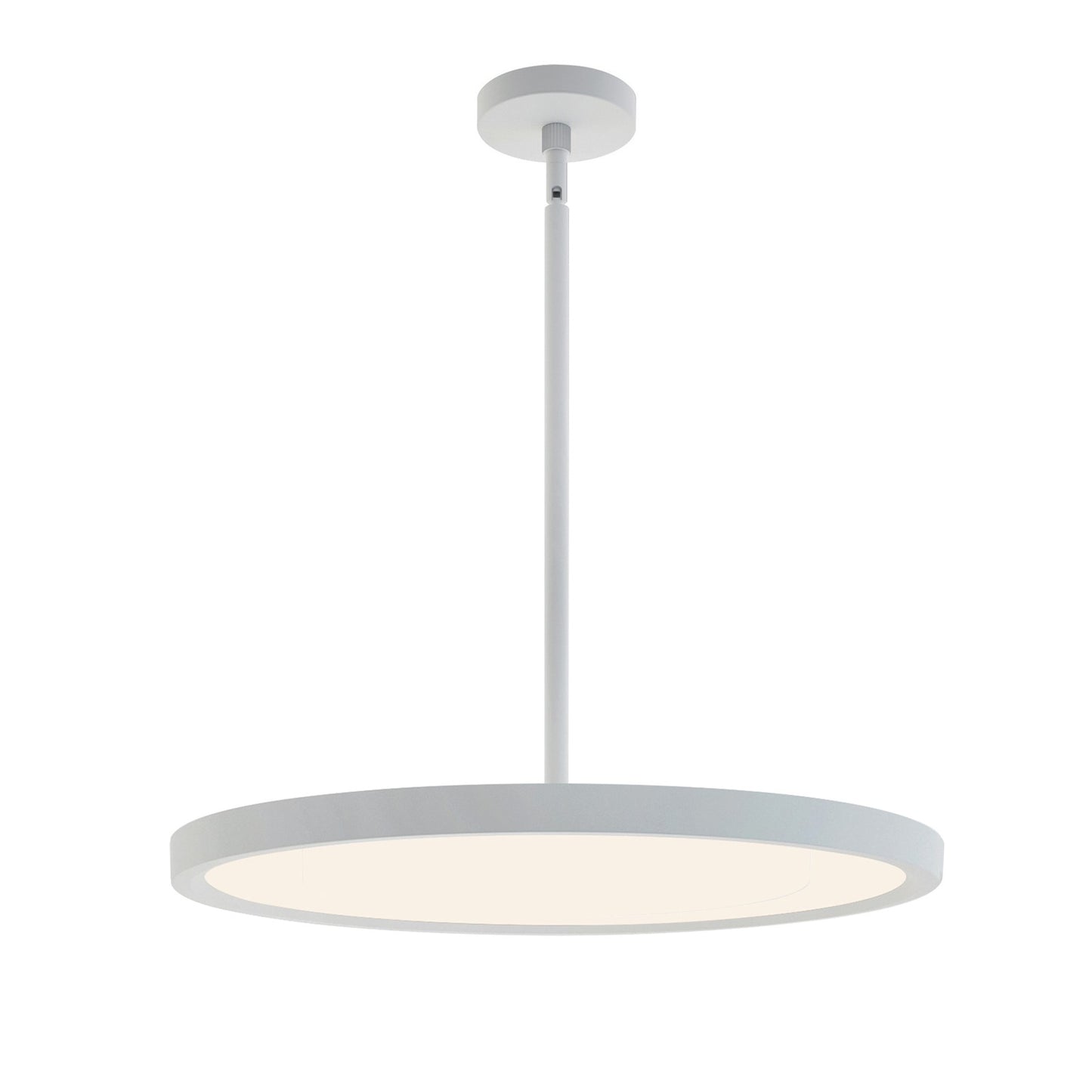 AFX Lighting Edge Round 1 Light 24" Pendant, Satin Nickel/White
