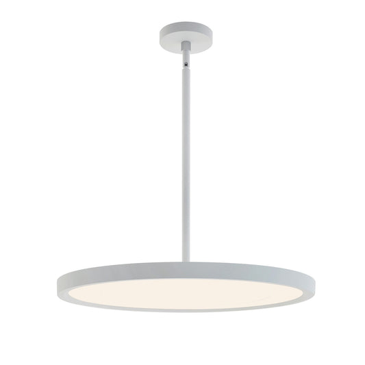 AFX Lighting Edge Round 1 Light 24" Pendant, Satin Nickel/White