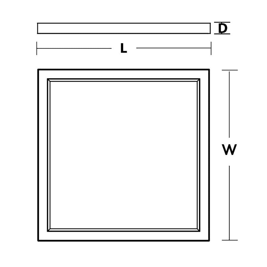 AFX Lighting Edge Square 1Lt 4" Flushmount, Nickel/White