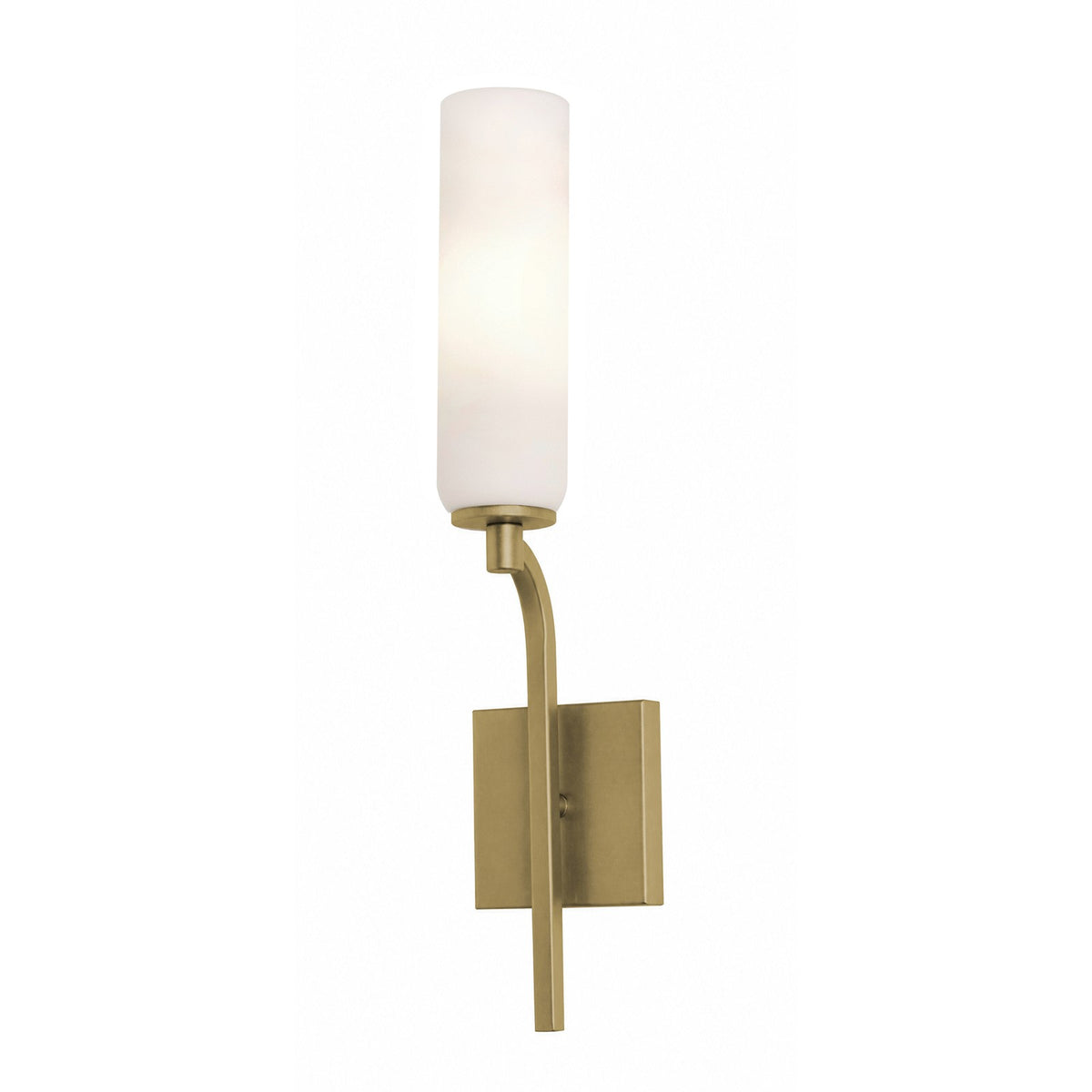 AFX Ellington 20in 1-Light Wall Sconce | Modern Light Antique Brass Steel and White Glass | Hallway & Foyer Accent Light | Model ELGS0420MBLB