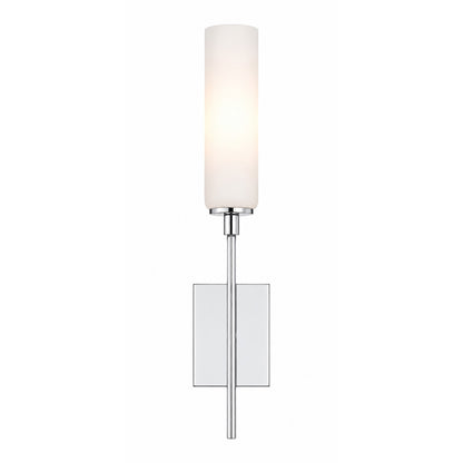 AFX Ellington 20in 1-Light Wall Sconce | Modern Polished Chrome Steel and White Glass | Hallway & Foyer Accent Light | Model ELGS0420MBPC
