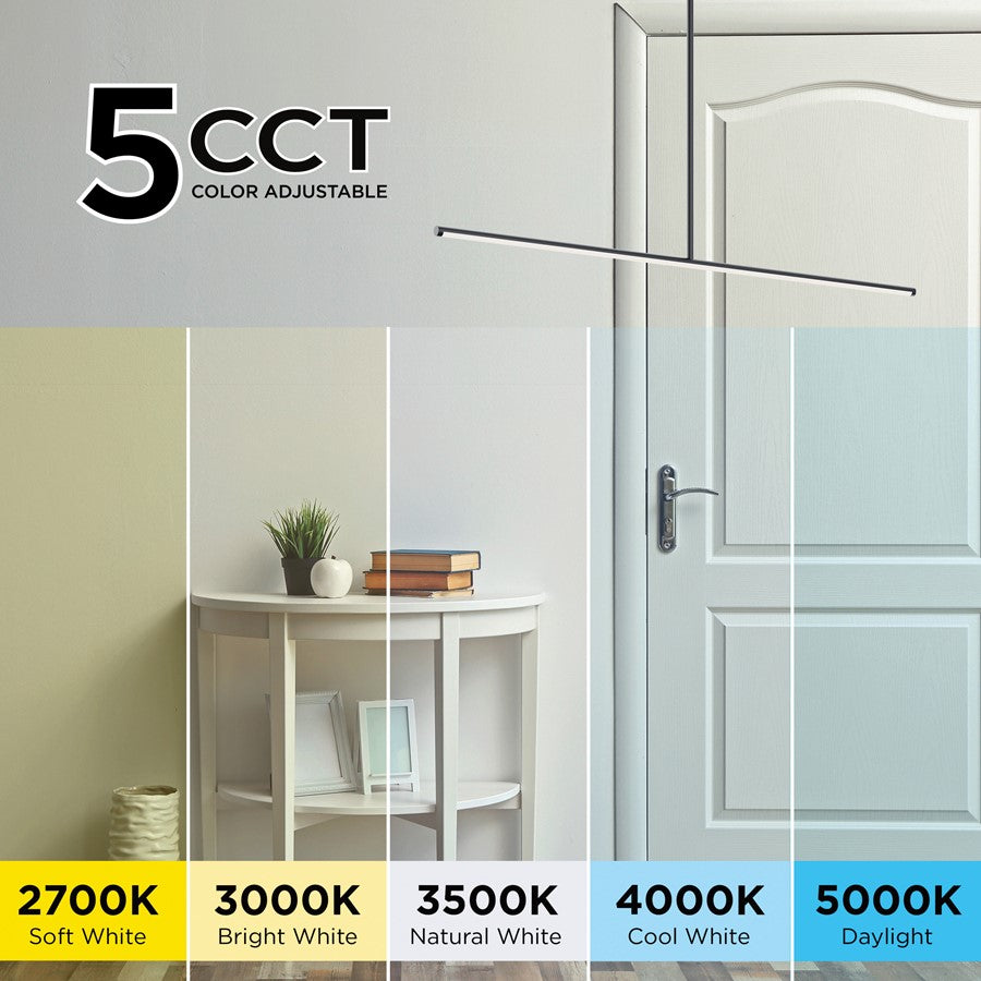 AFX Lighting Elizabeth 1 Light 42" Pendant, Satin Nickel/White