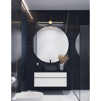 AFX Lighting Elizabeth 1 Light 36" Vanity Light, Brass/White