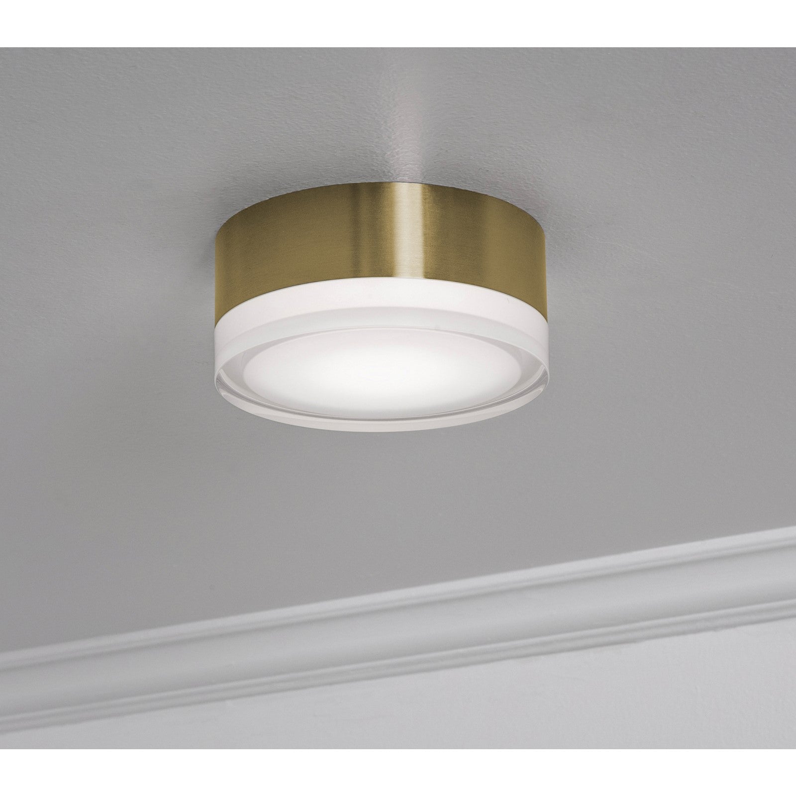 AFX Lighting Emma 6'' 1Lt LED Flush Mount, Light Antique Brs/Wht