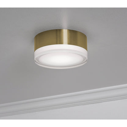 AFX Lighting Emma 6'' 1Lt LED Flush Mount, Light Antique Brs/Wht