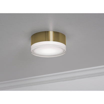 AFX Lighting Emma 6'' 1Lt LED Flush Mount, Light Antique Brs/Wht