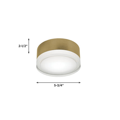 AFX Lighting Emma 6'' 1Lt LED Flush Mount, Light Antique Brs/Wht
