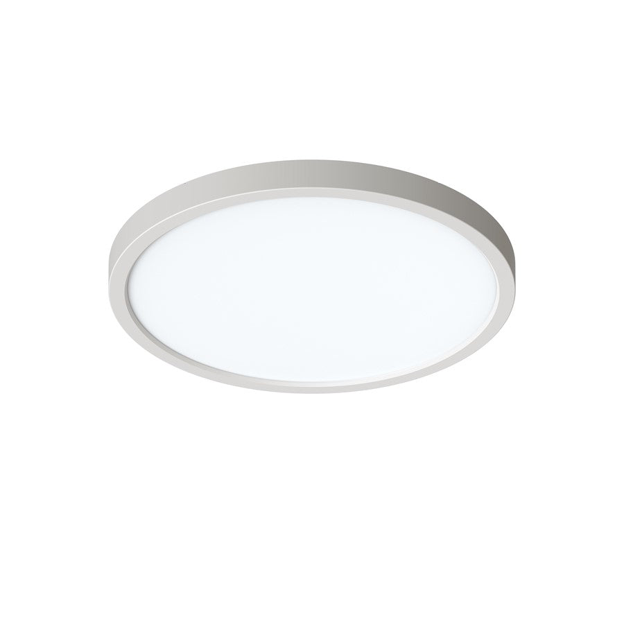 AFX Lighting Eon 1 Light 14" Flush Mount, Satin Nickel/White - EONF14LAJD1SN