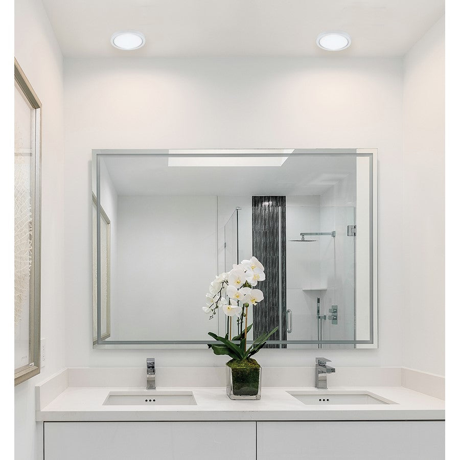 AFX Lighting Eon 1 Light 14" Flush Mount, White/White