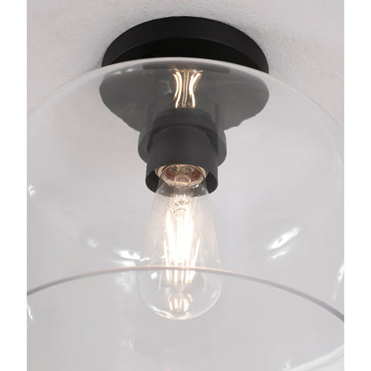 AFX Lighting Elsa 1 Light 10" Flush Mount, Black/Clear