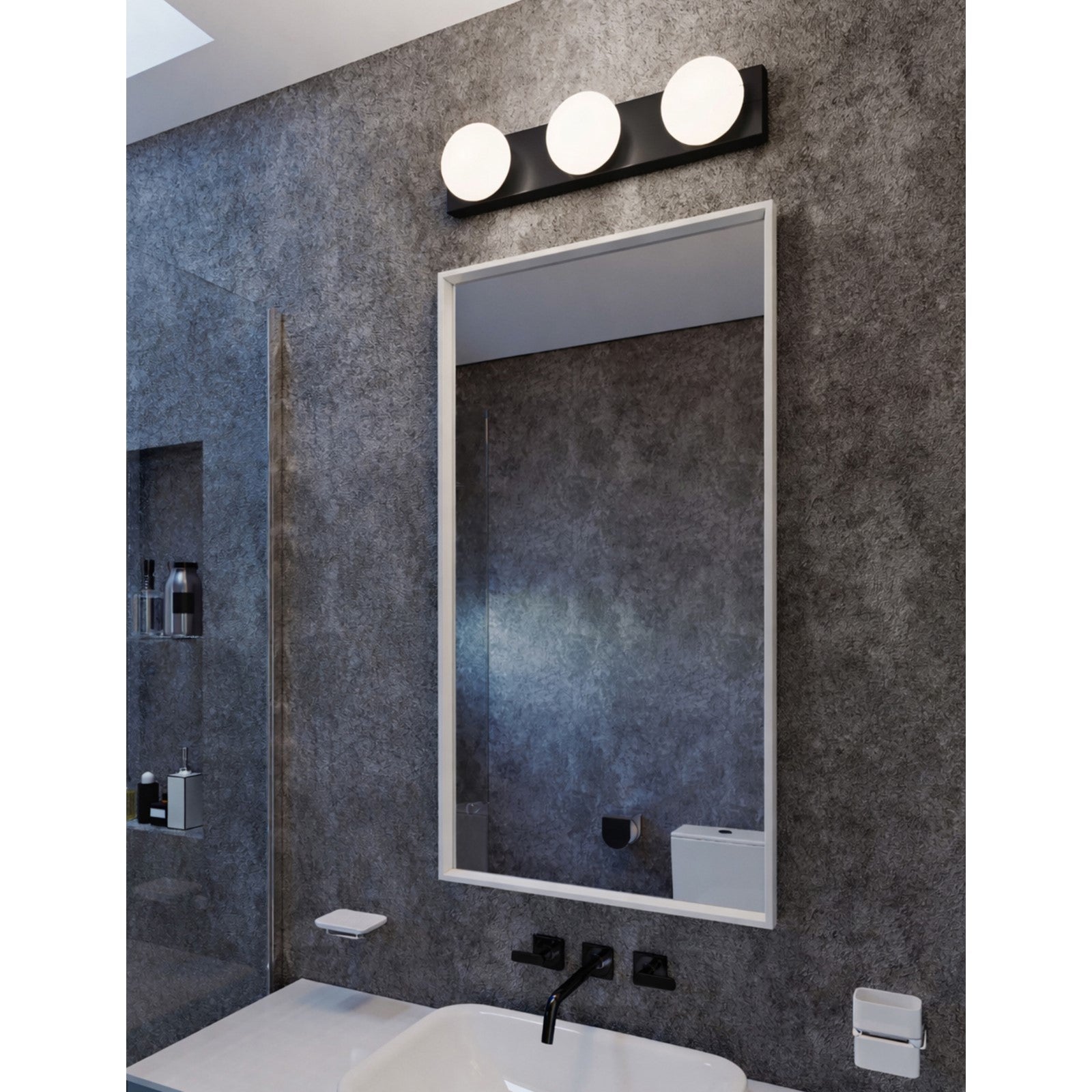 AFX Lighting Gates 24'' 3Lt LED Vanity Light, Black/White