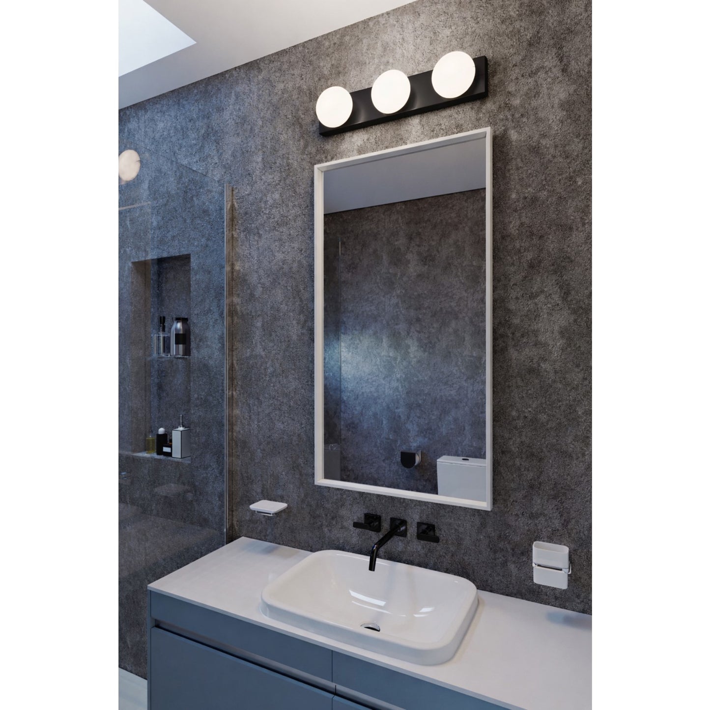 AFX Lighting Gates 24'' 3Lt LED Vanity Light, Black/White