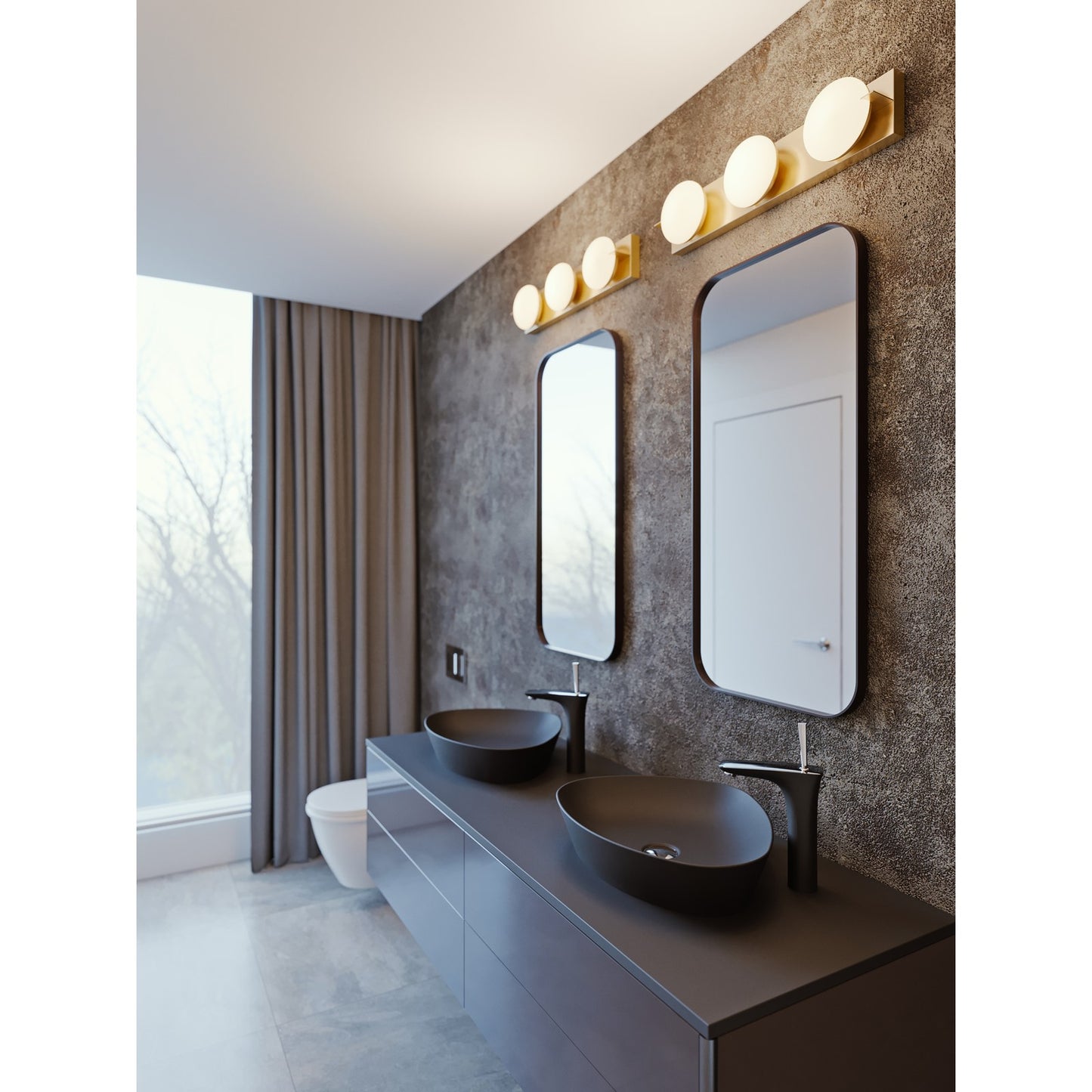 AFX Lighting Gates 24'' 3Lt LED Vanity Light, Satin Brass/Wht