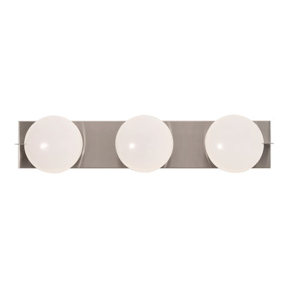 AFX Lighting Gates 24'' 3Lt LED Vanity Light, Satin Nickel/Wht