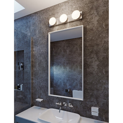 AFX Lighting Gates 24'' 3Lt LED Vanity Light, Satin Nickel/Wht