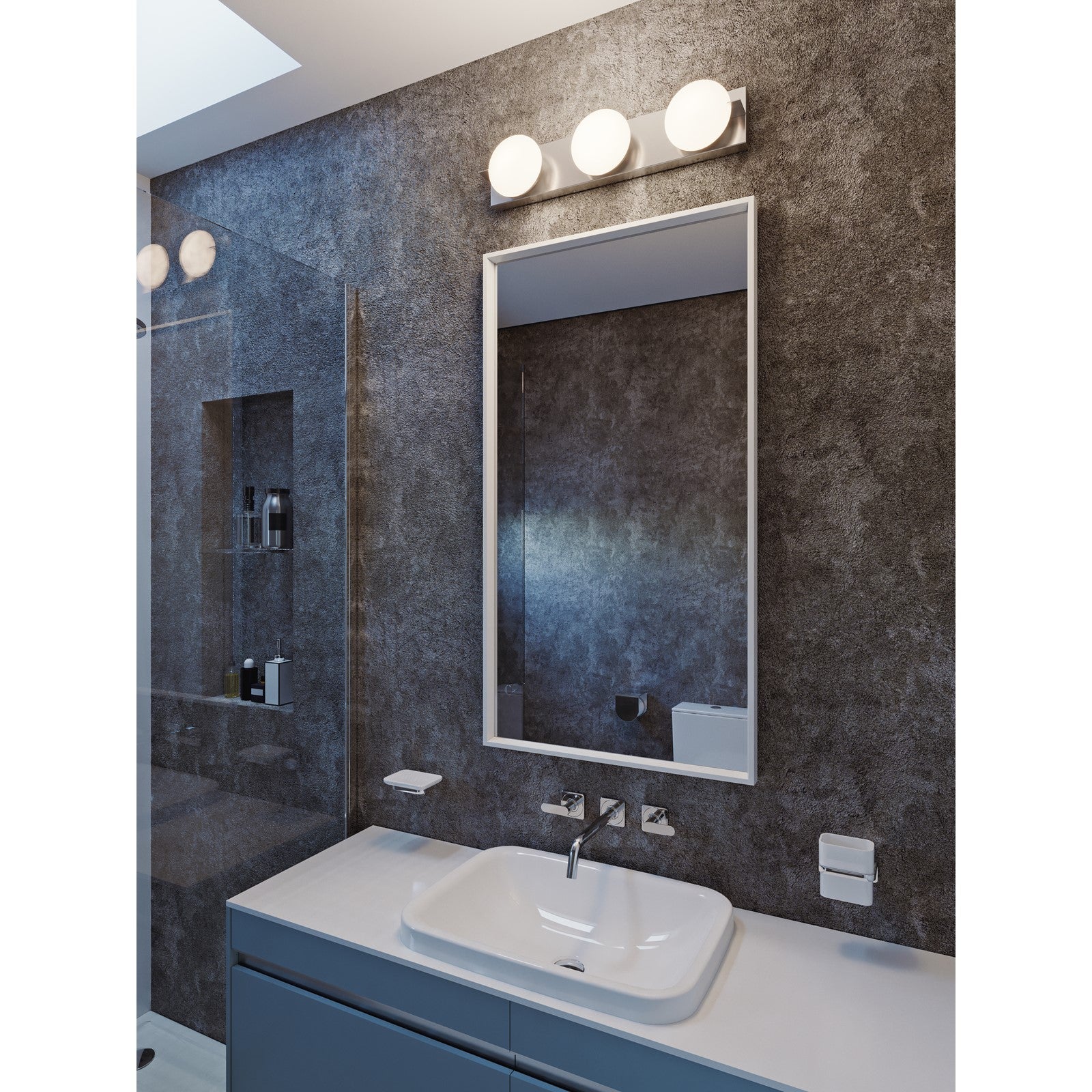 AFX Lighting Gates 24'' 3Lt LED Vanity Light, Satin Nickel/Wht