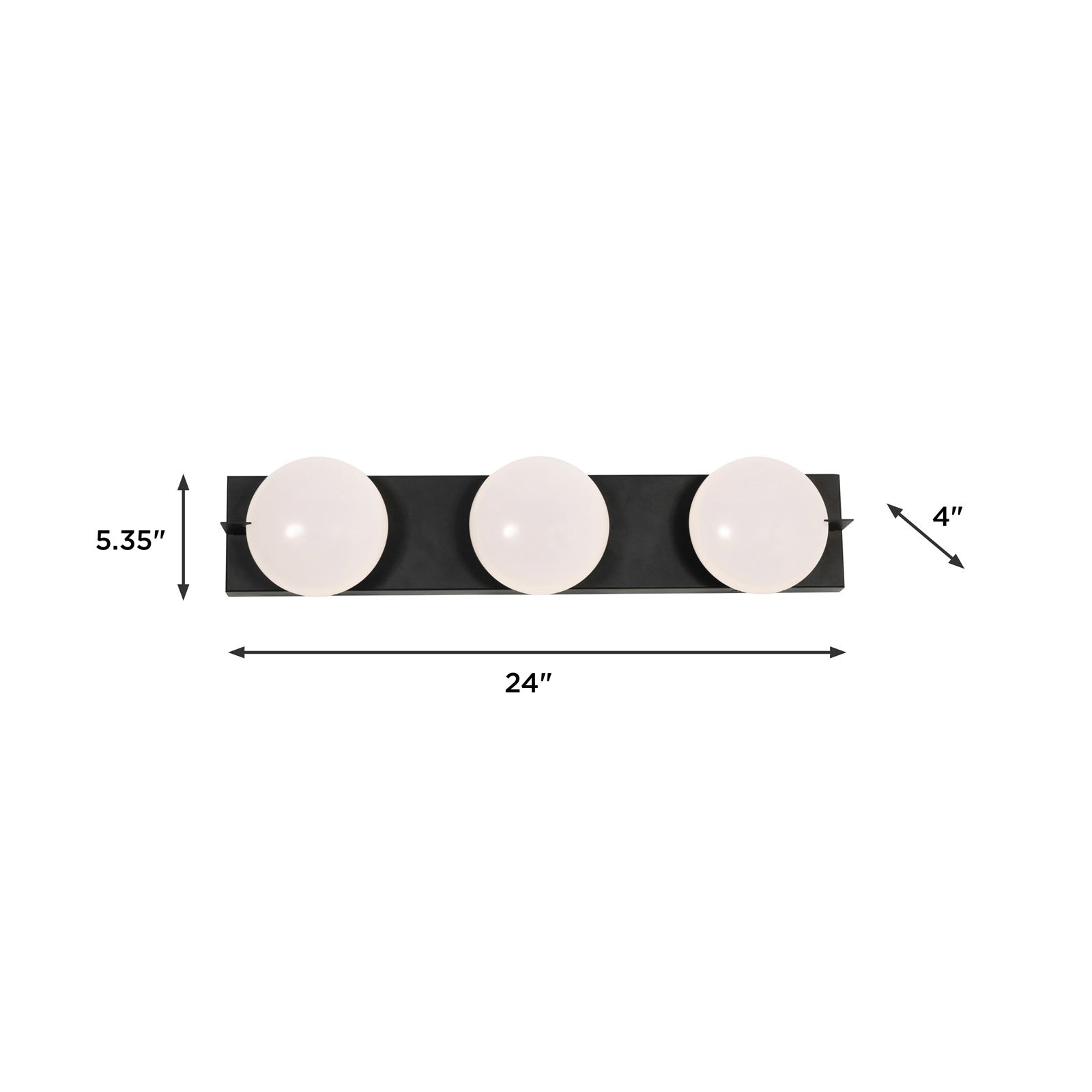 AFX Lighting Gates 24'' 3Lt LED Vanity Light, Satin Nickel/Wht