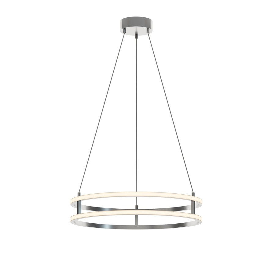 AFX Lighting Gemini 2LT 24'' LED Pendant, Painted Nickel/White - GEMP24LAJUDNP