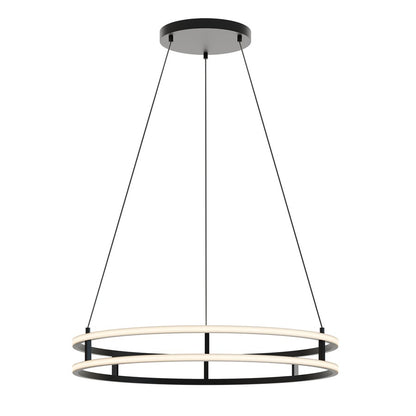 AFX Lighting Gemini 2LT 32'' LED Pendant, Black/White - GEMP32LAJUDBK