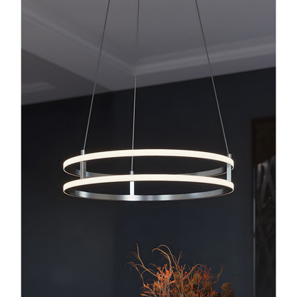 AFX Lighting Gemini 2LT 32'' LED Pendant, Black/White