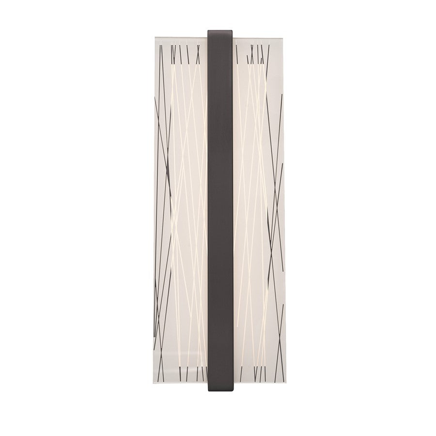 AFX Lighting Gallery 1Lt 14" LED Sconce, Black/Frosted Clear