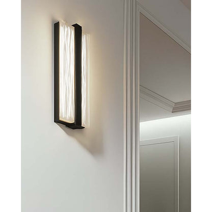 AFX Lighting Gallery 1Lt 14" LED Sconce, Black/Frosted Clear