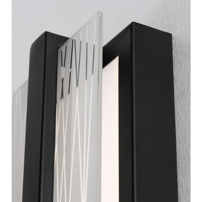 AFX Lighting Gallery 1Lt 14" LED Sconce, Black/Frosted Clear
