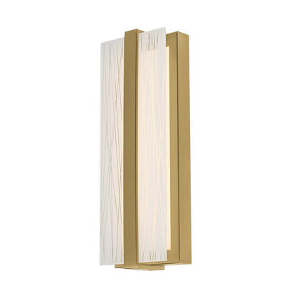 AFX Lighting Gallery 1Lt 14" LED Sconce, Brass/Frosted Clear - GLYS0514LAJUDLB