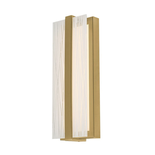 AFX Lighting Gallery 1Lt 14" LED Sconce, Brass/Frosted Clear - GLYS0514LAJUDLB