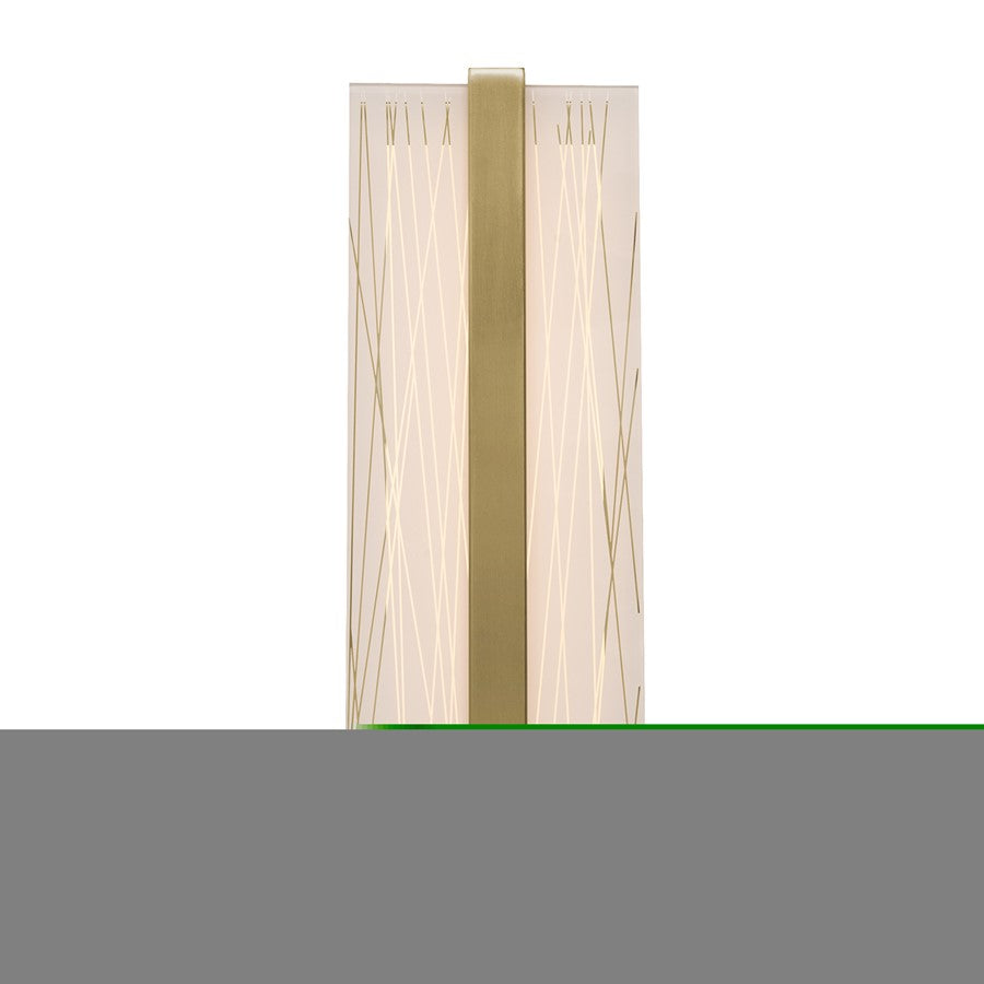 AFX Lighting Gallery 1Lt 14" LED Sconce, Brass/Frosted Clear