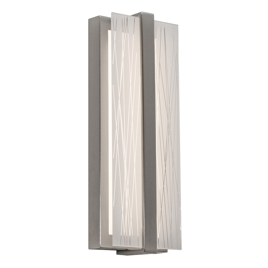 AFX Lighting Gallery 1Lt 14" LED Sconce, Nickel/Frosted Clear - GLYS0514LAJUDSN