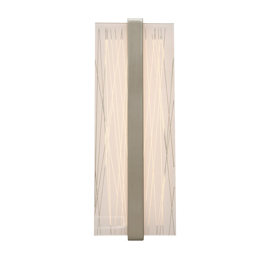 AFX Lighting Gallery 1Lt 14" LED Sconce, Nickel/Frosted Clear