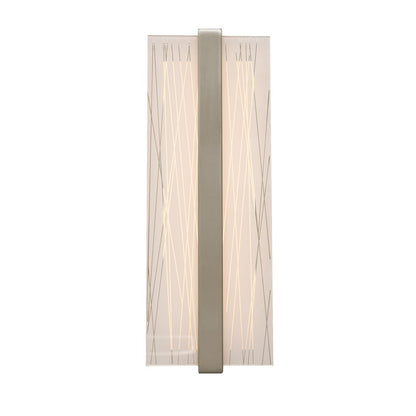AFX Lighting Gallery 1Lt 14" LED Sconce, Nickel/Frosted Clear