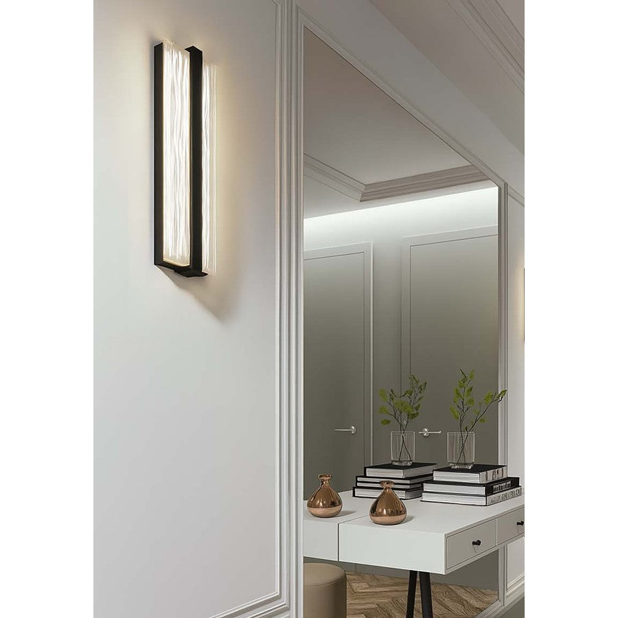 AFX Lighting Gallery 1Lt 20" LED Sconce, Black/Frosted Clear