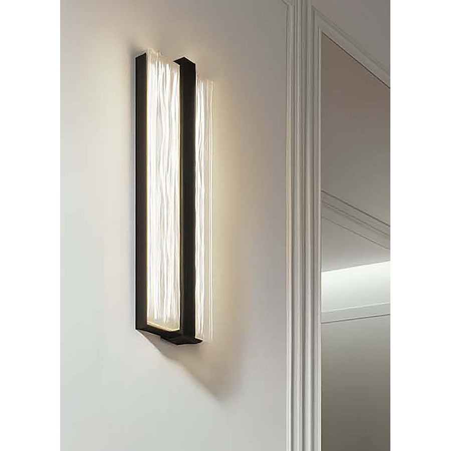 AFX Lighting Gallery 1Lt 20" LED Sconce, Black/Frosted Clear