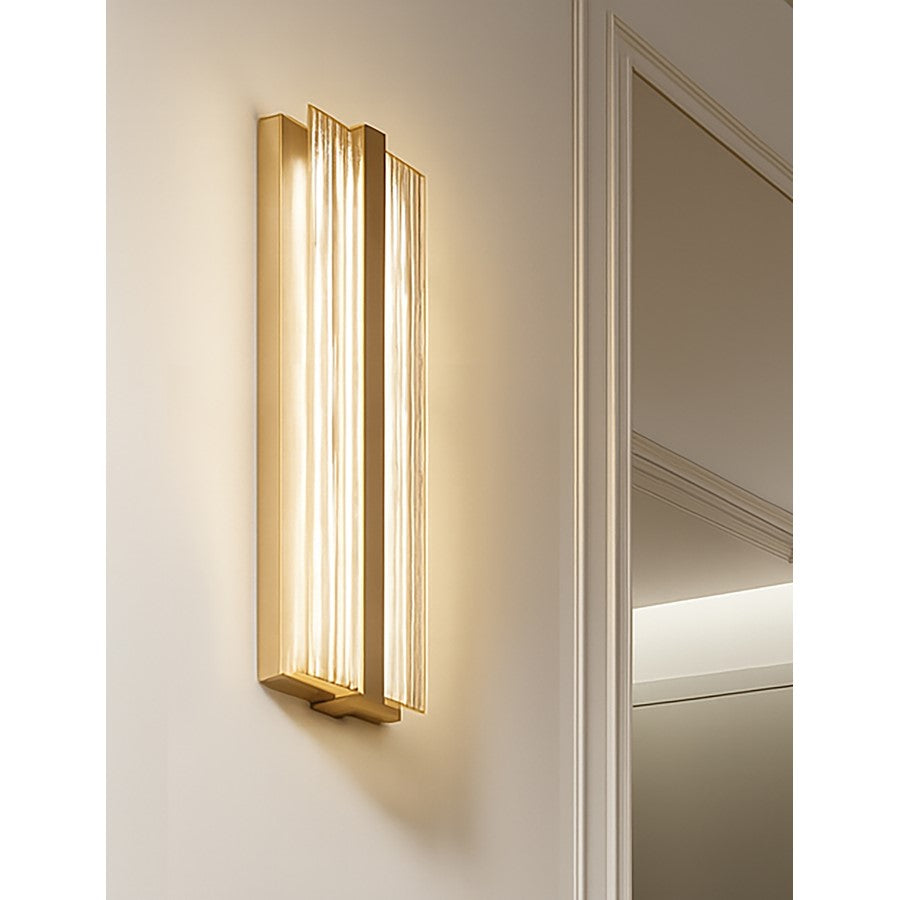 AFX Lighting Gallery 1Lt 20" LED Sconce, Brass/Frosted Clear