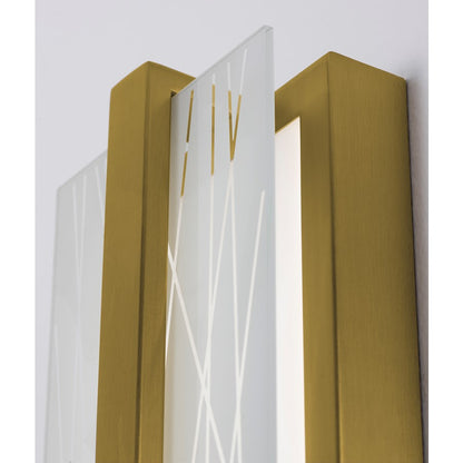 AFX Lighting Gallery 1Lt 20" LED Sconce, Brass/Frosted Clear