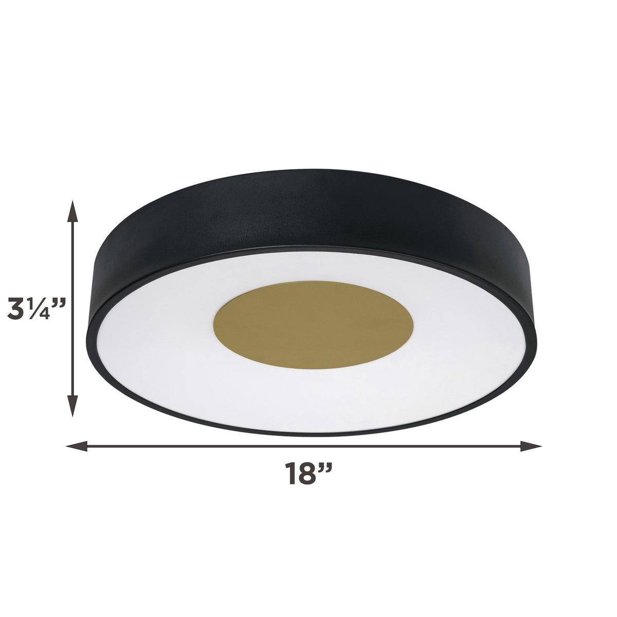 AFX Hazel 18in LED Flush Mount | Modern Black and White Acrylic | Hallway & Foyer | 18 x 18 x 3.25 in | Model HAZF18LAJUDBK