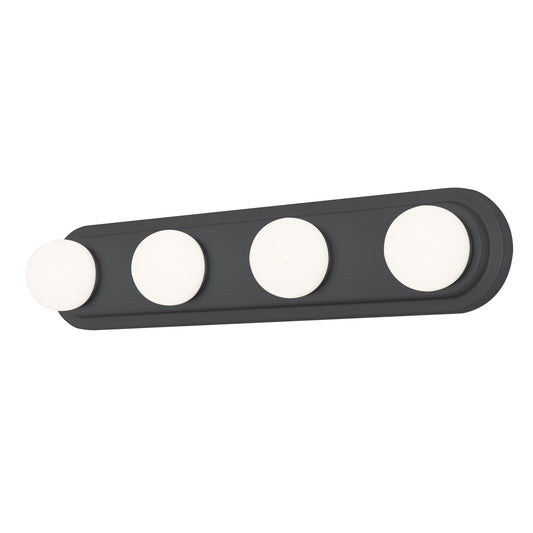 AFX Lighting Hollywood 4 Light 24" Vanity Light, Black/White