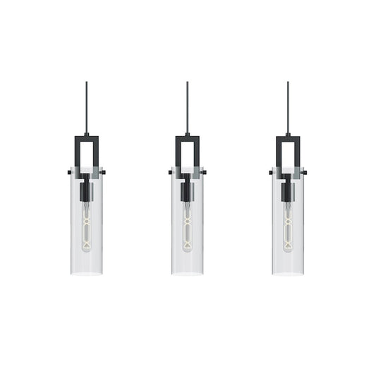 AFX Lighting Houston Light Black Pendant, Black/Clear - HOUP04MBBKLNR3