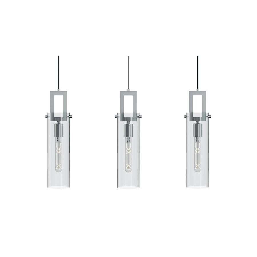 AFX Lighting Houston 3 Light Linear Pendant, Satin Nickel/Clear - HOUP04MBSNLNR3