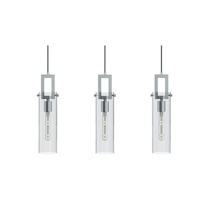AFX Lighting Houston 3 Light Linear Pendant, Satin Nickel/Clear - HOUP04MBSNLNR3