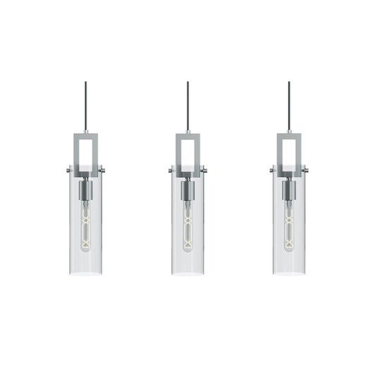 AFX Lighting Houston 3 Light Linear Pendant, Satin Nickel/Clear - HOUP04MBSNLNR3